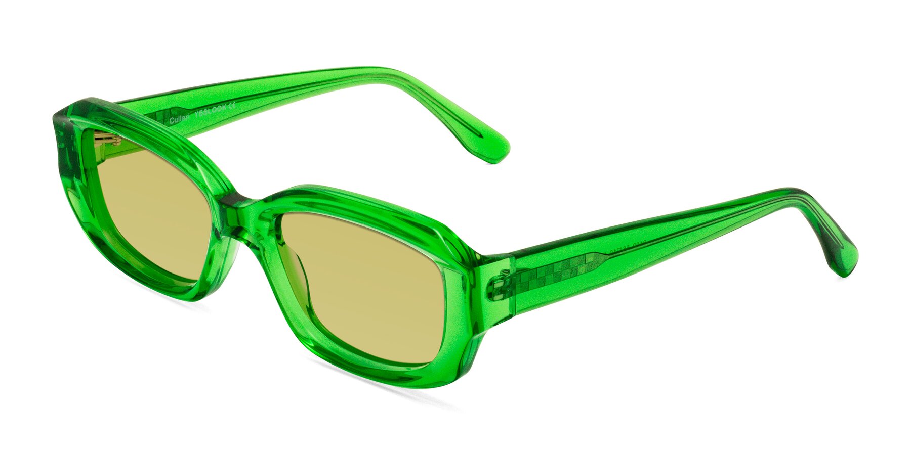 Angle of Cullari in Grass Green with Medium Champagne Tinted Lenses