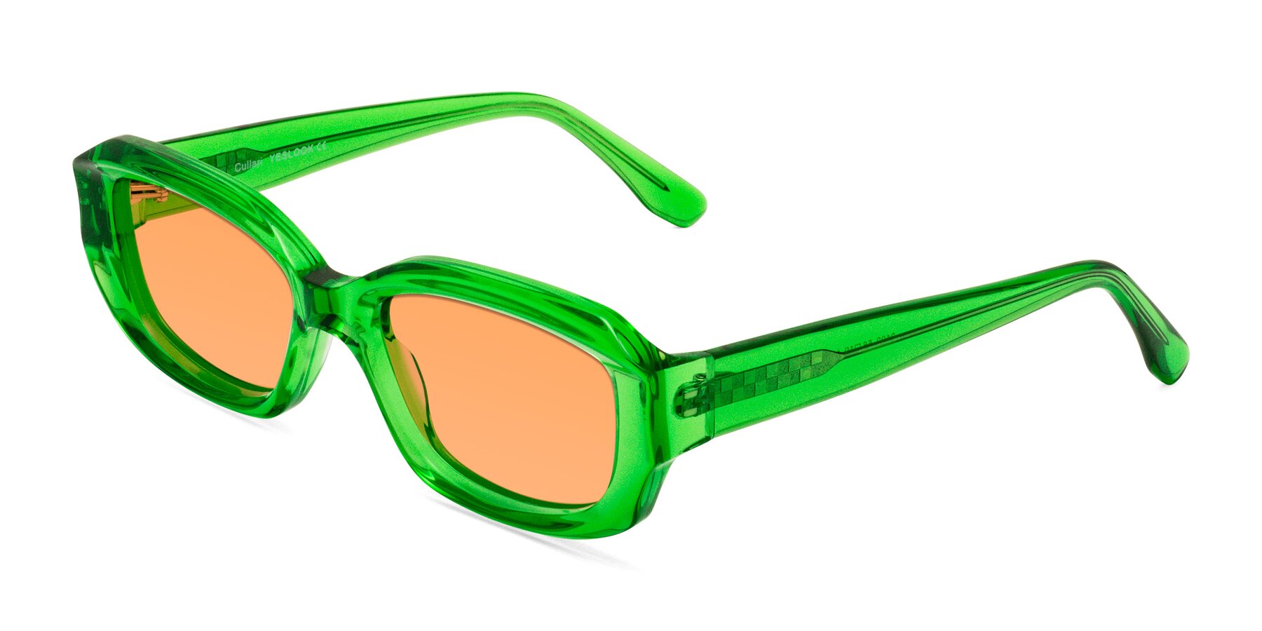 Angle of Cullari in Grass Green with Medium Orange Tinted Lenses