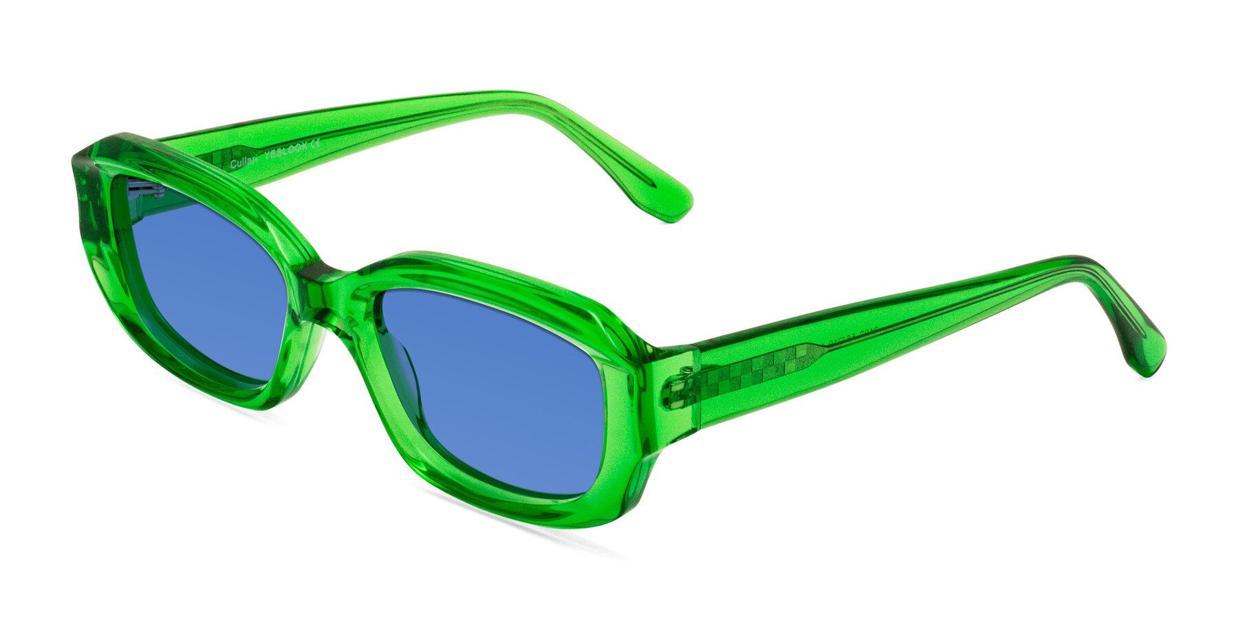 Angle of Cullari in Grass Green with Blue Tinted Lenses