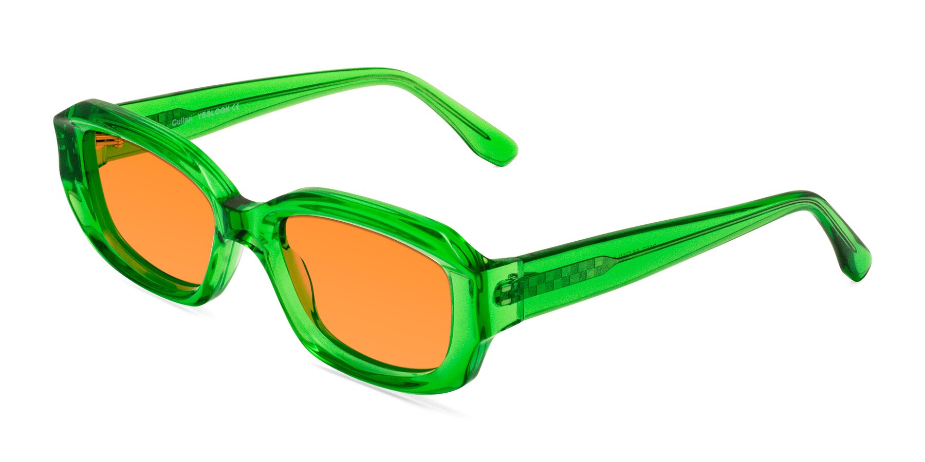 Angle of Cullari in Grass Green with Orange Tinted Lenses
