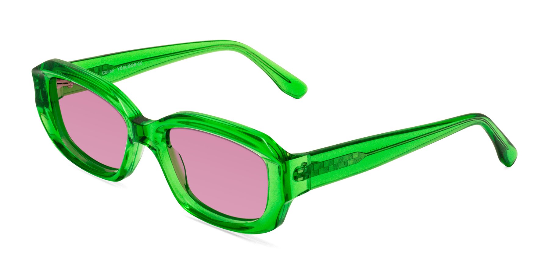 Angle of Cullari in Grass Green with Medium Wine Tinted Lenses