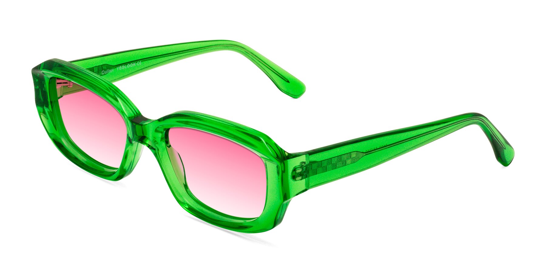 Angle of Cullari in Grass Green with Pink Gradient Lenses