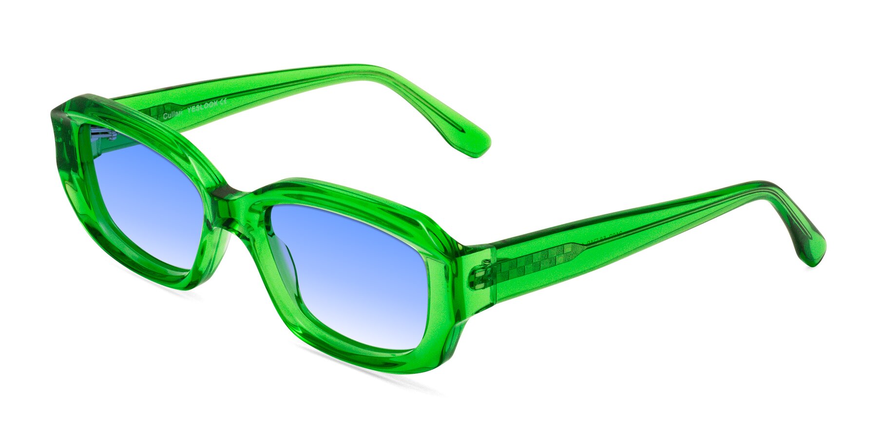 Angle of Cullari in Grass Green with Blue Gradient Lenses