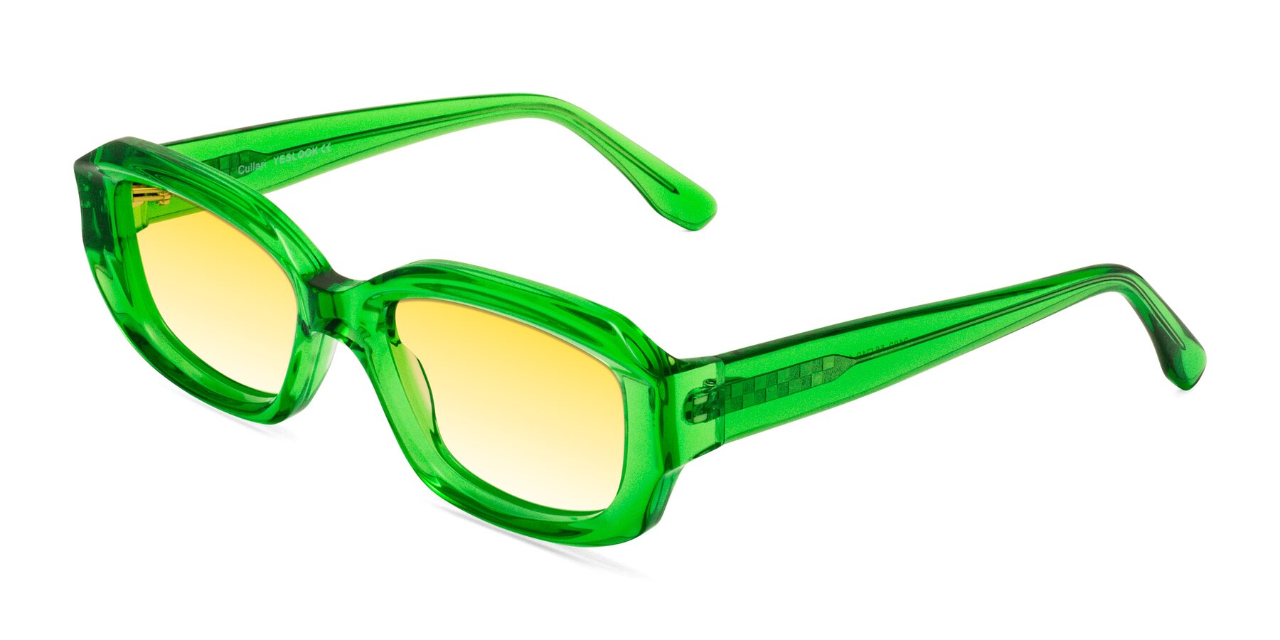 Angle of Cullari in Grass Green with Yellow Gradient Lenses