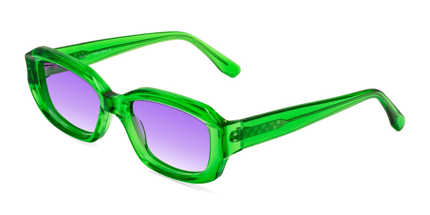 Angle of Cullari in Grass Green with Purple Gradient Lenses