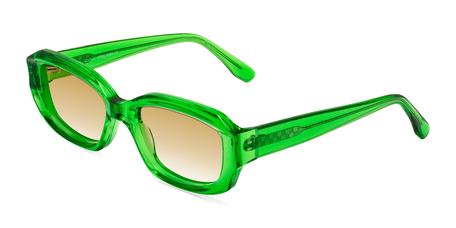 Angle of Cullari in Grass Green with Champagne Gradient Lenses