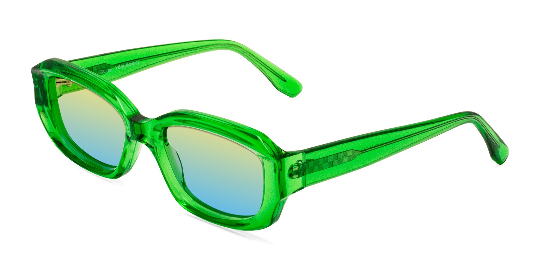 Angle of Cullari in Grass Green with Yellow / Blue Gradient Lenses
