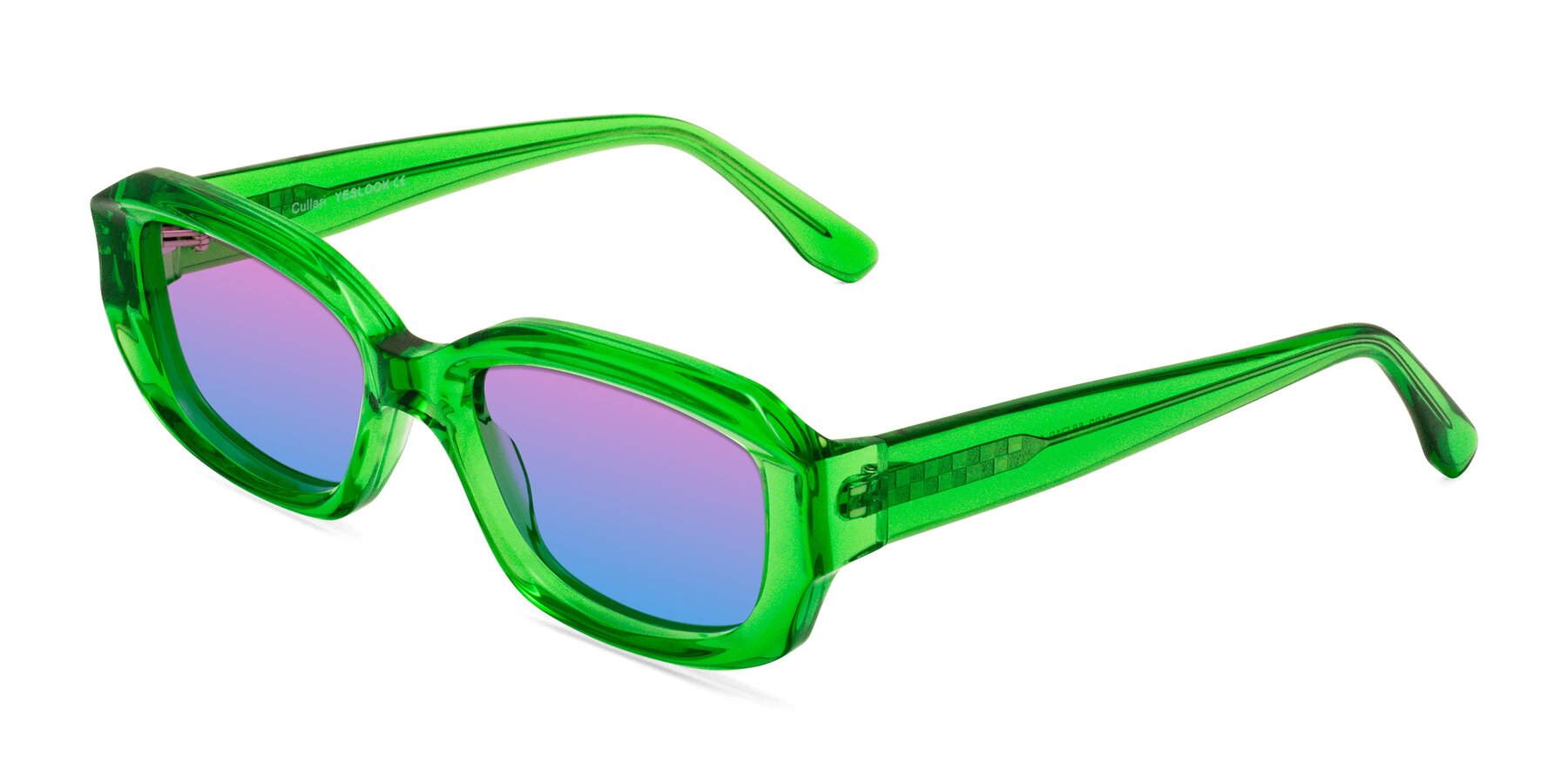 Angle of Cullari in Grass Green with Pink / Blue Gradient Lenses