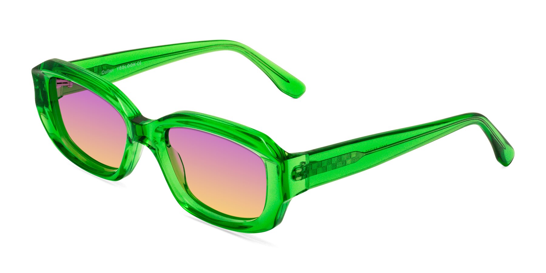 Angle of Cullari in Grass Green with Purple / Yellow Gradient Lenses