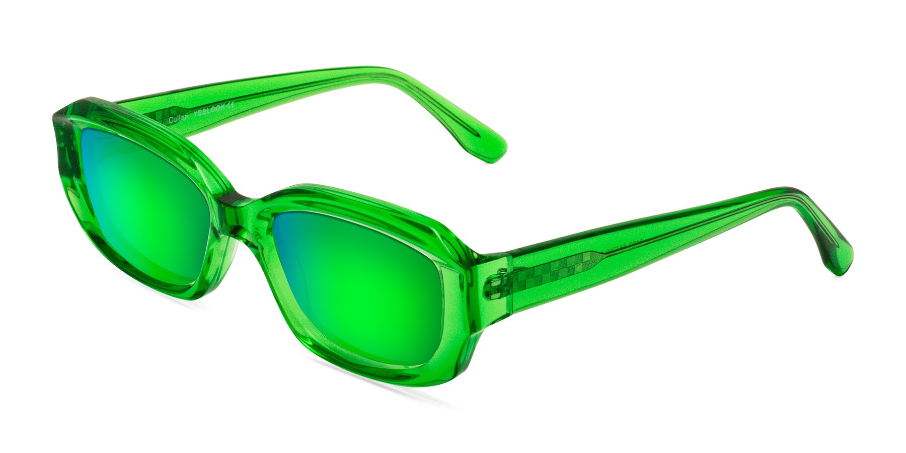 Angle of Cullari in Grass Green with Green Mirrored Lenses