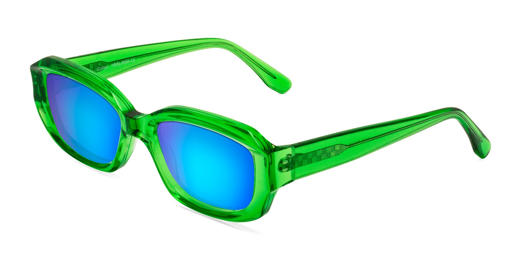 Angle of Cullari in Grass Green with Blue Mirrored Lenses
