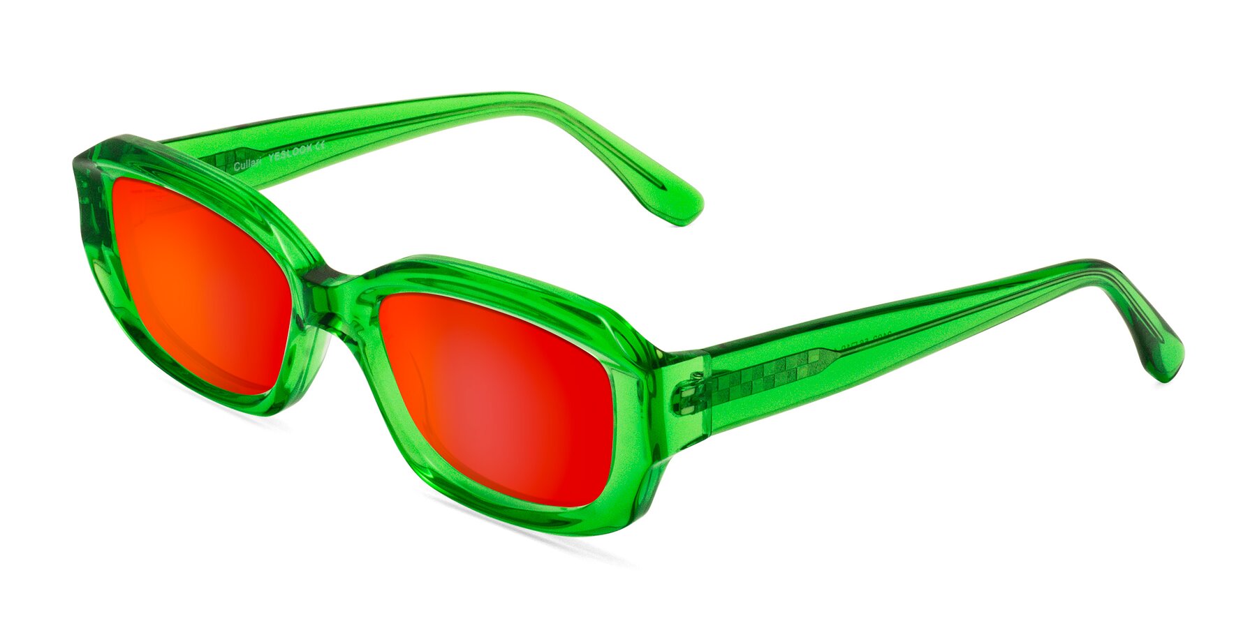 Angle of Cullari in Grass Green with Red Gold Mirrored Lenses