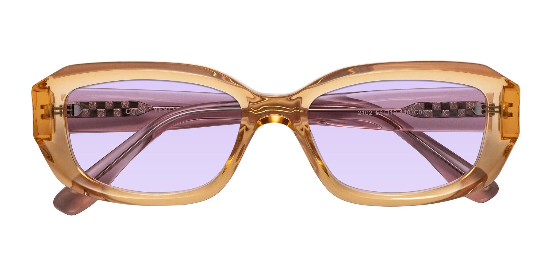 Folded Front of Cullari in Champagne/Light Purple with Light Purple Tinted Lenses