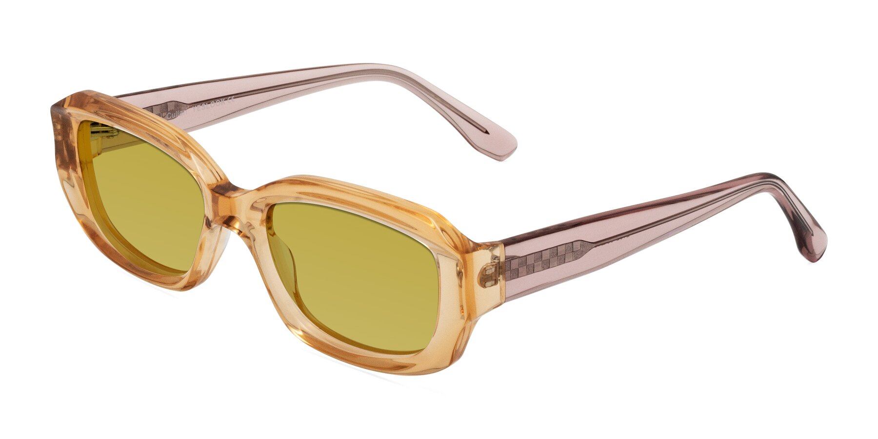 Angle of Cullari in Champagne/Light Purple with Champagne Tinted Lenses