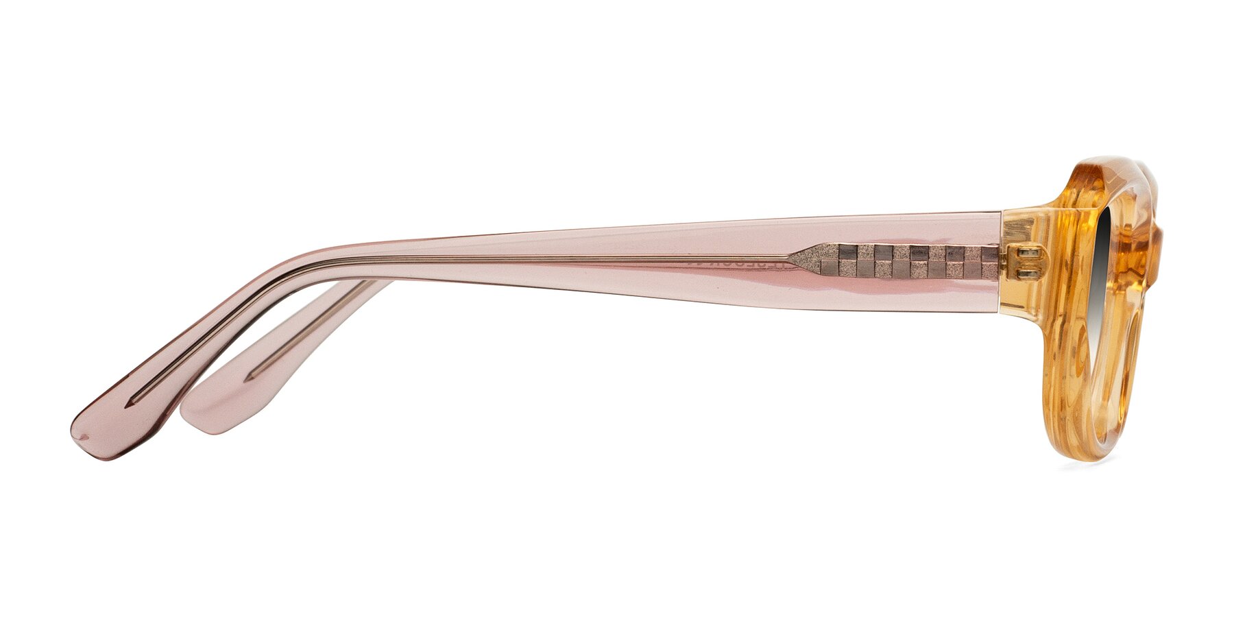 Side of Cullari in Champagne/Light Purple with Gray Gradient Lenses