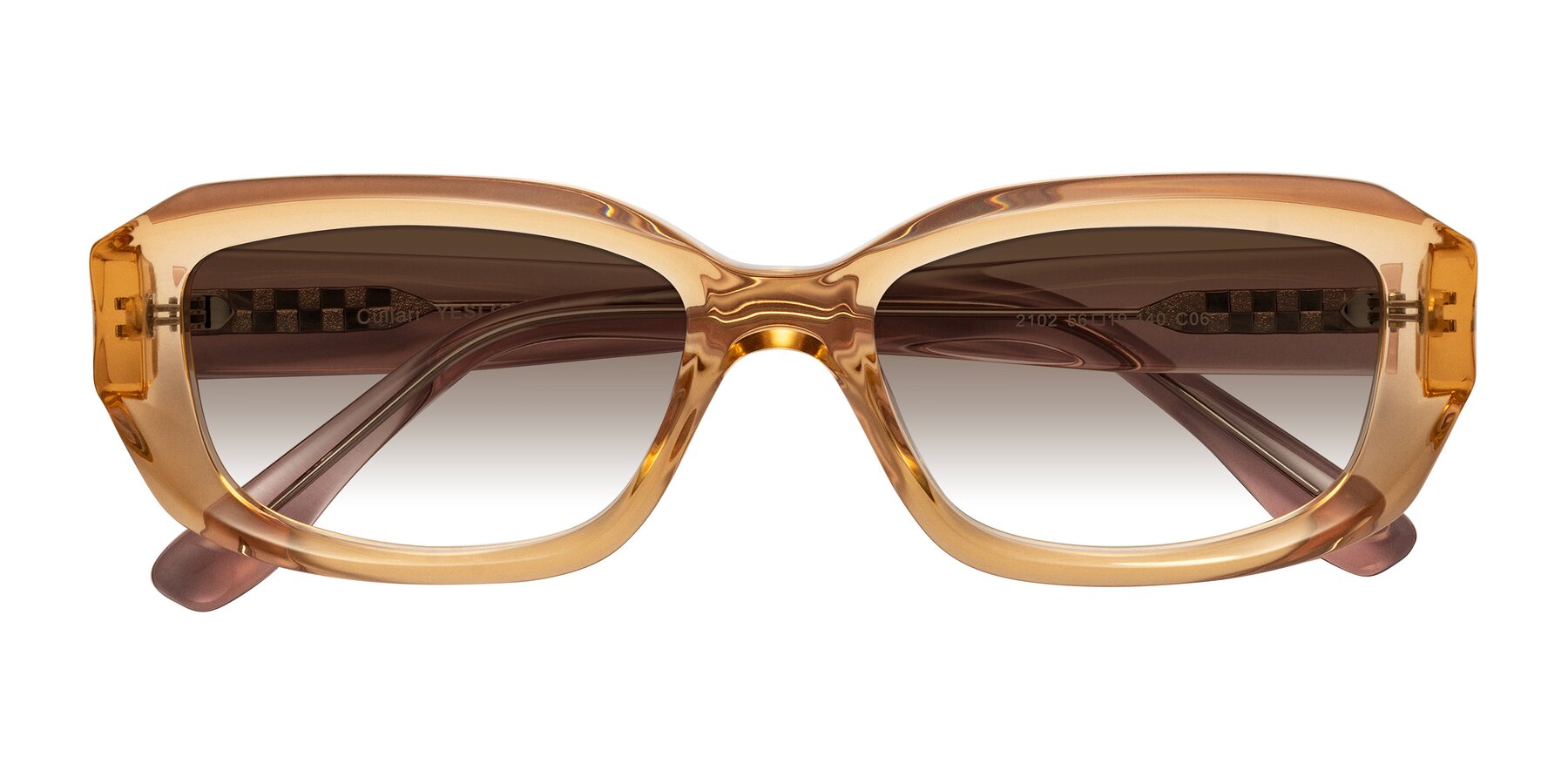 Folded Front of Cullari in Champagne/Light Purple with Brown Gradient Lenses
