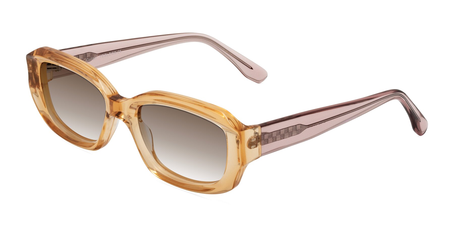 Angle of Cullari in Champagne/Light Purple with Brown Gradient Lenses