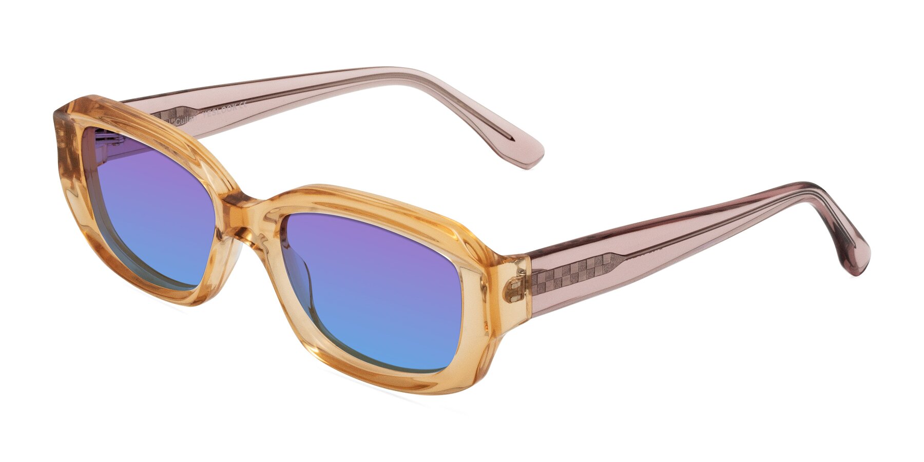 Angle of Cullari in Champagne/Light Purple with Purple / Blue Gradient Lenses