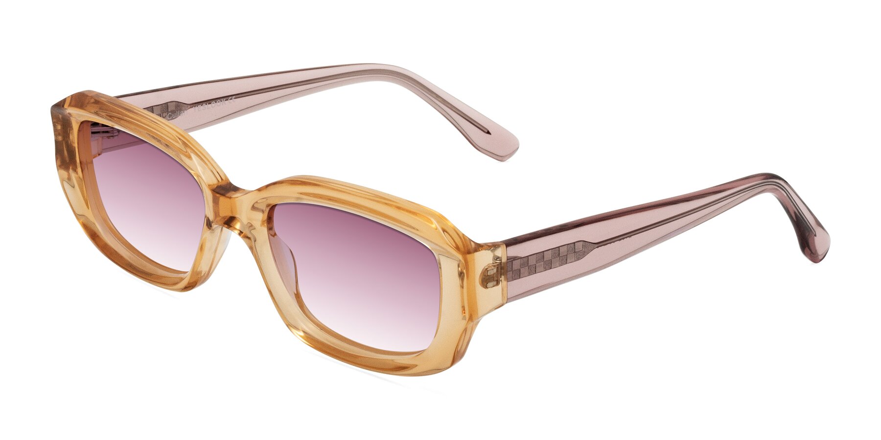 Angle of Cullari in Champagne/Light Purple with Wine Gradient Lenses