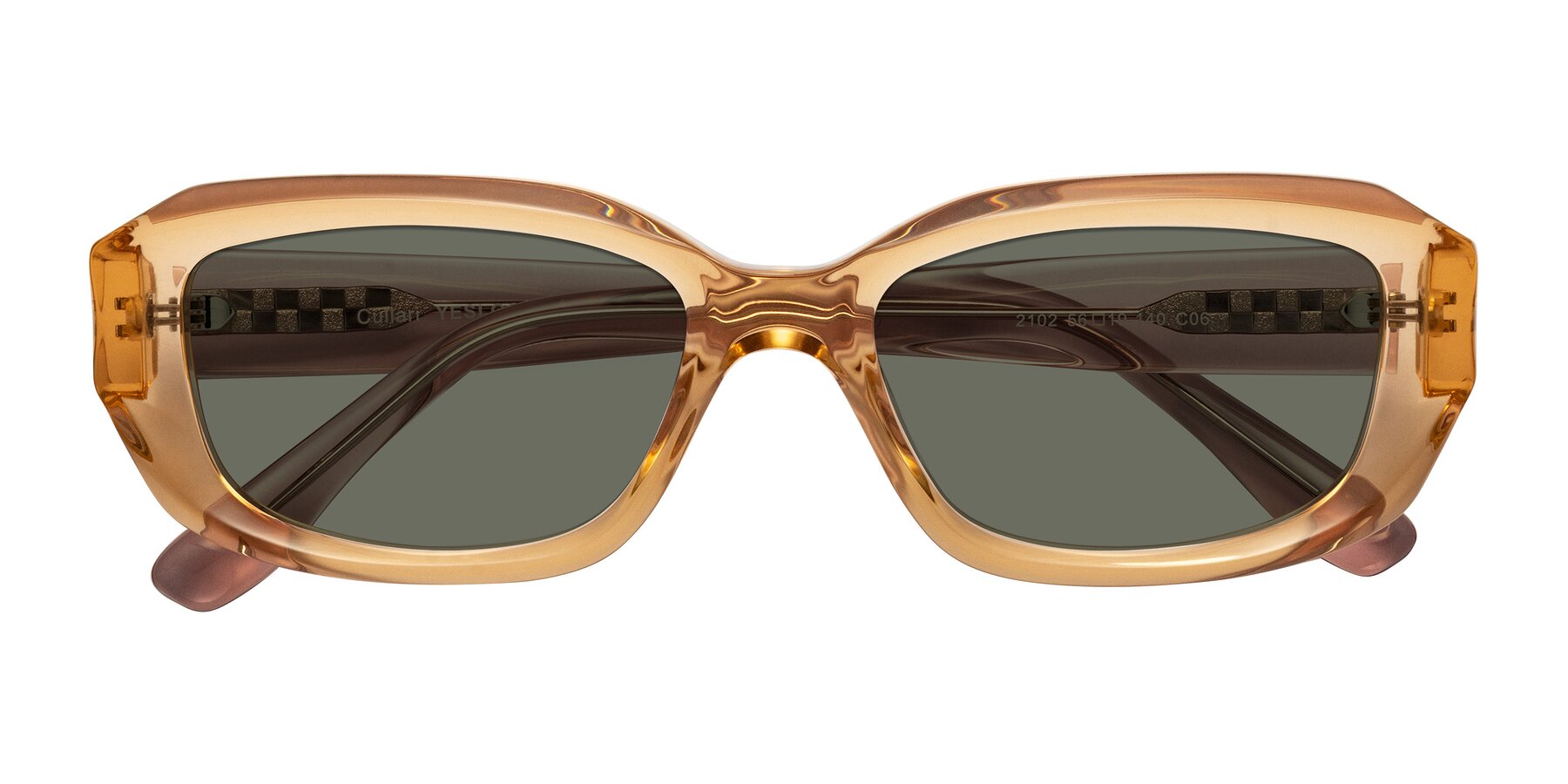 Folded Front of Cullari in Champagne/Light Purple with Gray Polarized Lenses