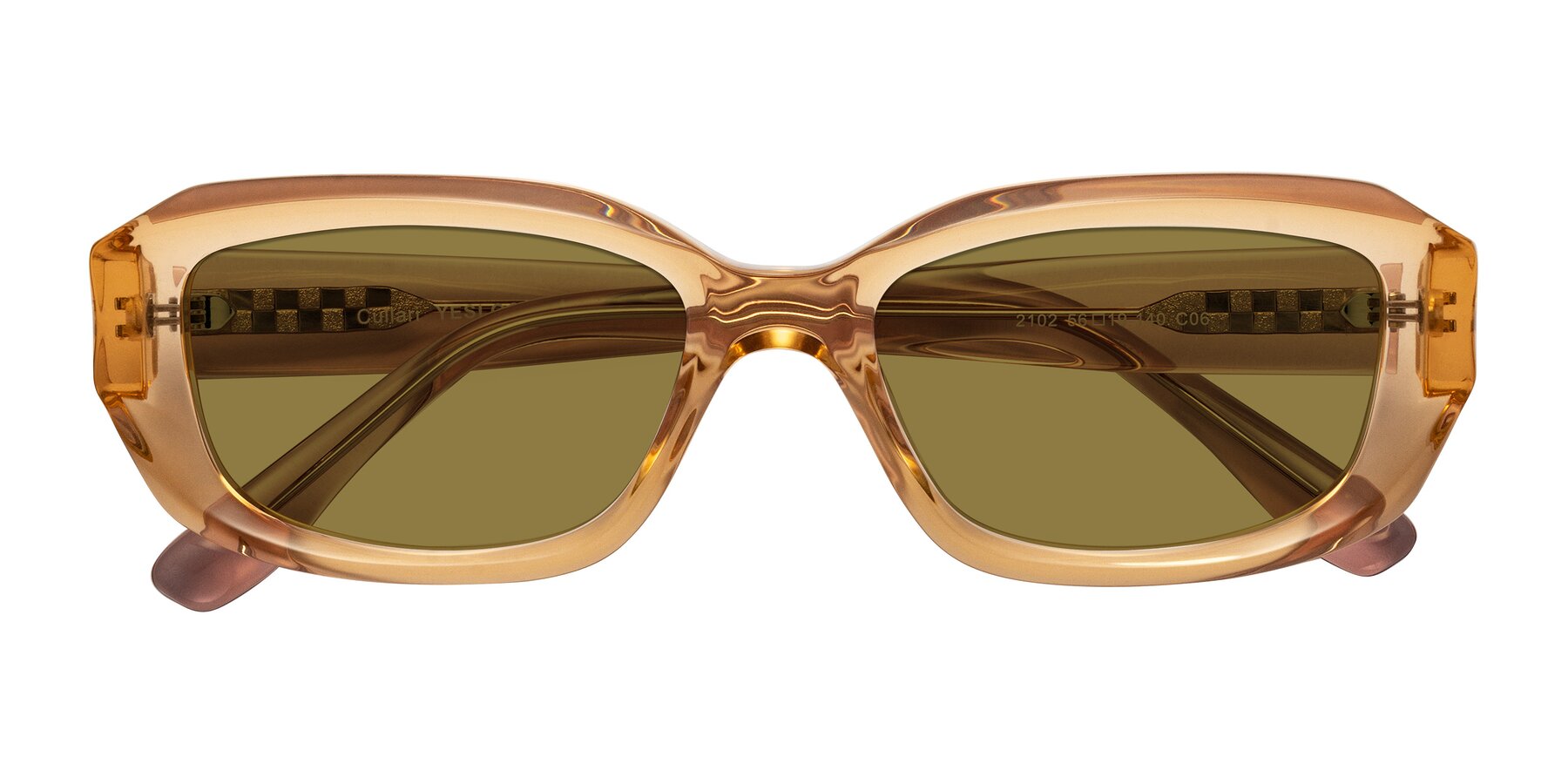 Folded Front of Cullari in Champagne/Light Purple with Brown Polarized Lenses