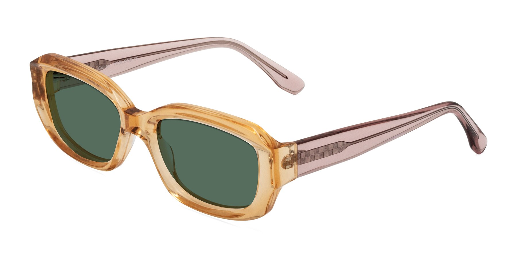 Angle of Cullari in Champagne/Light Purple with Green Polarized Lenses
