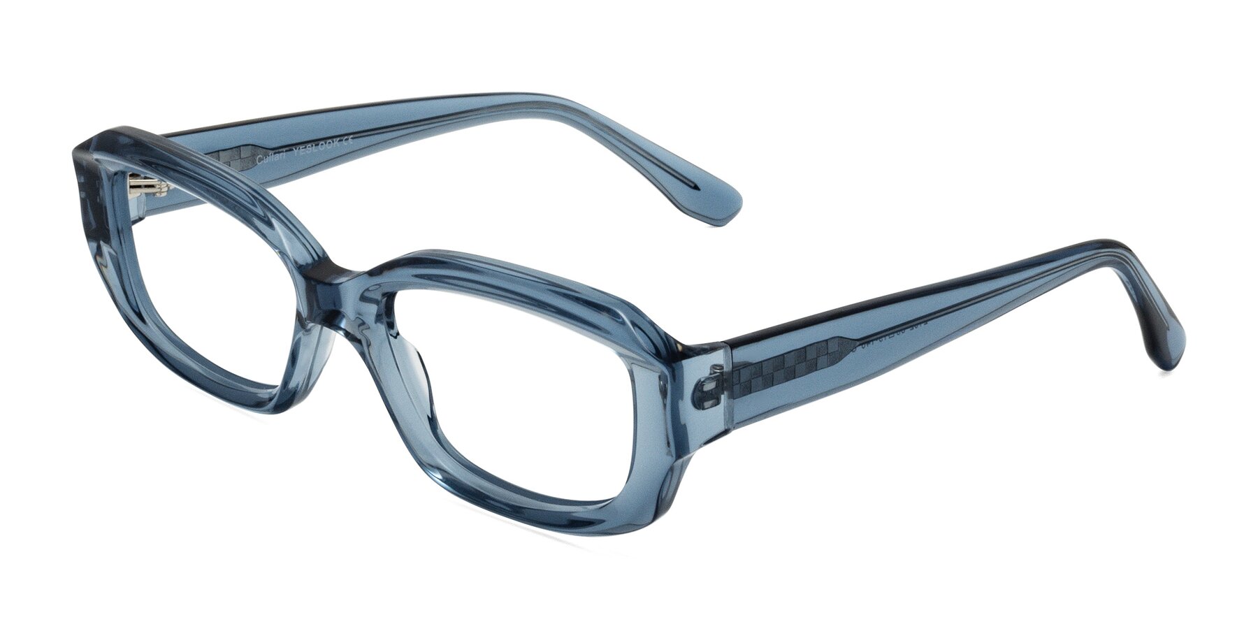 Angle of Cullari in Crystal Blueberry with Clear Blue Light Blocking Lenses