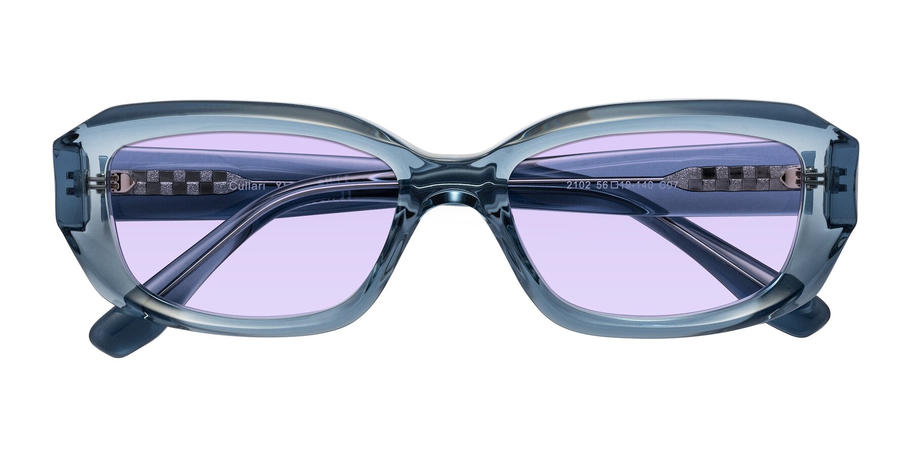 Folded Front of Cullari in Crystal Blueberry with Light Purple Tinted Lenses