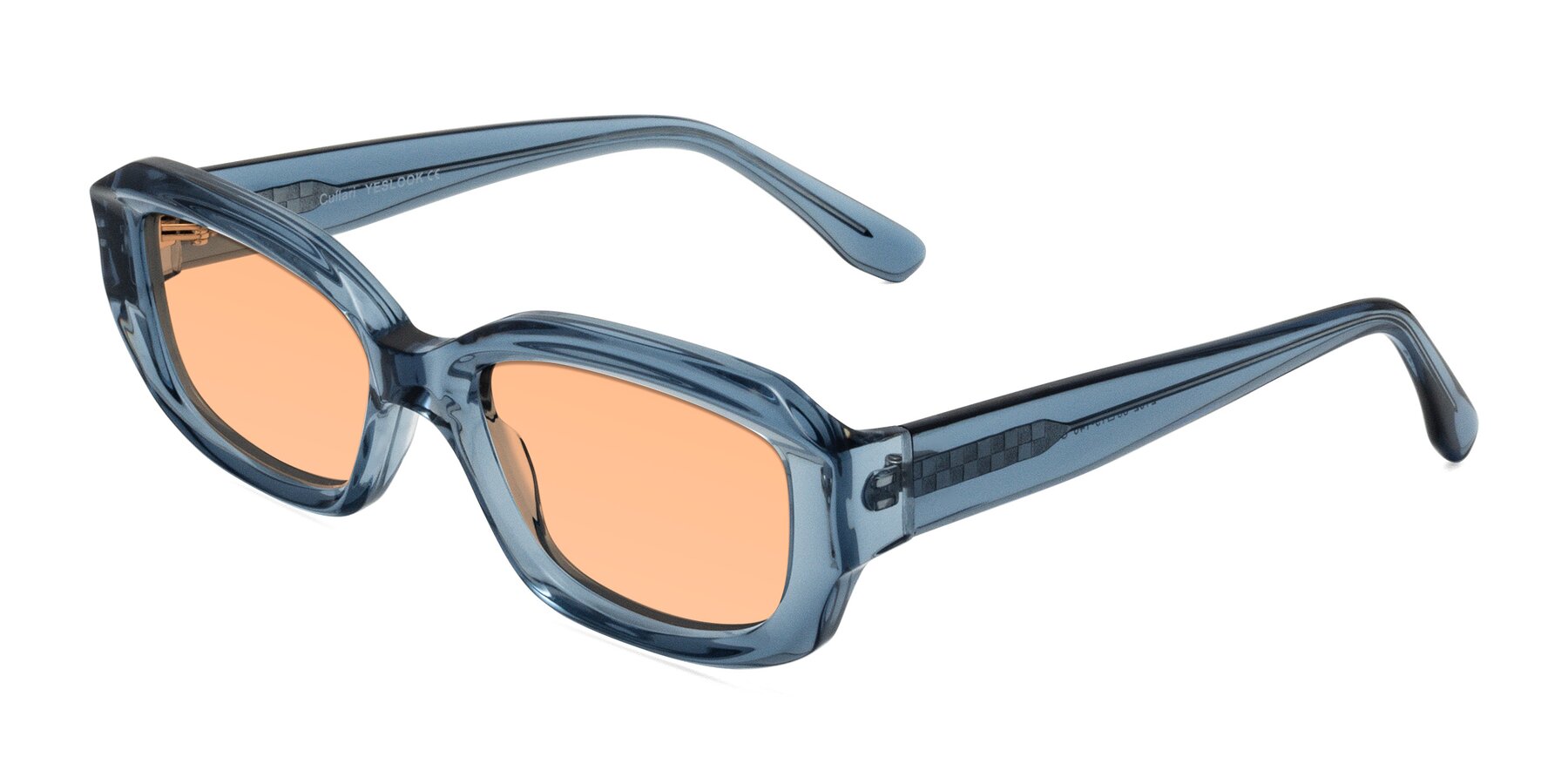 Angle of Cullari in Crystal Blueberry with Light Orange Tinted Lenses