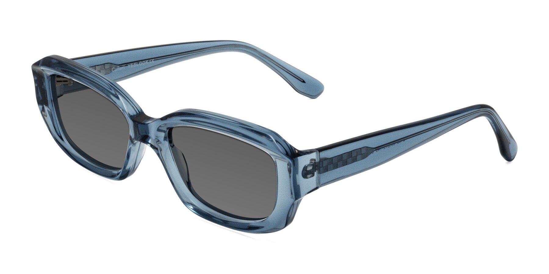 Angle of Cullari in Crystal Blueberry with Medium Gray Tinted Lenses