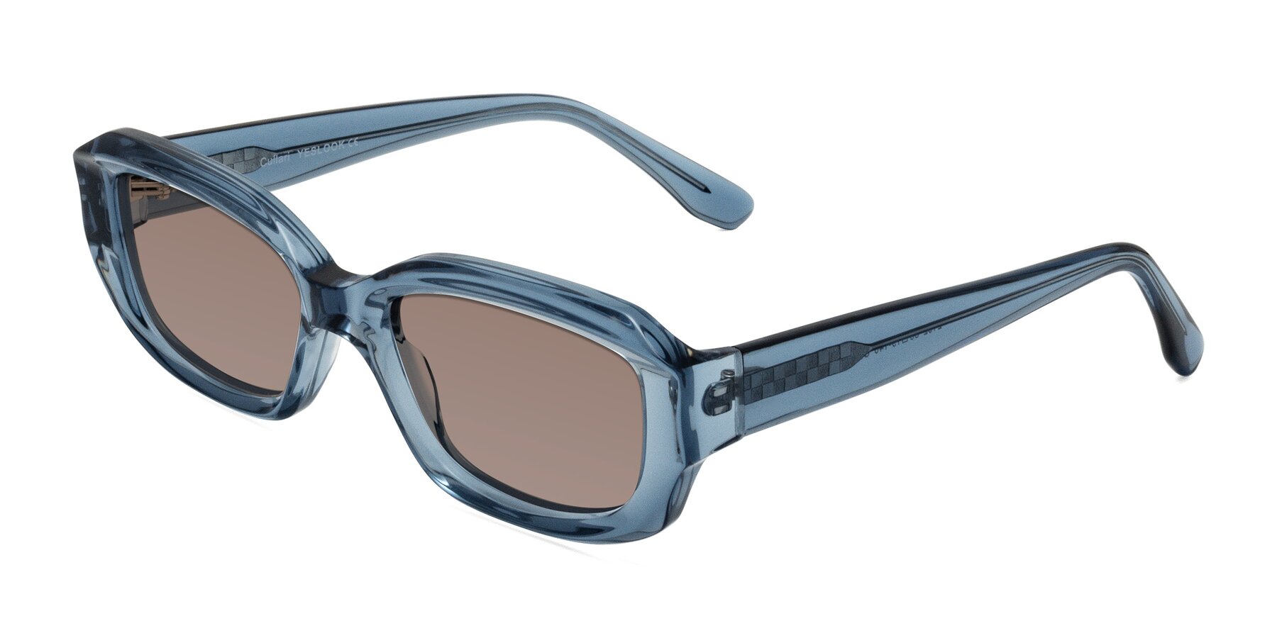 Angle of Cullari in Crystal Blueberry with Medium Brown Tinted Lenses