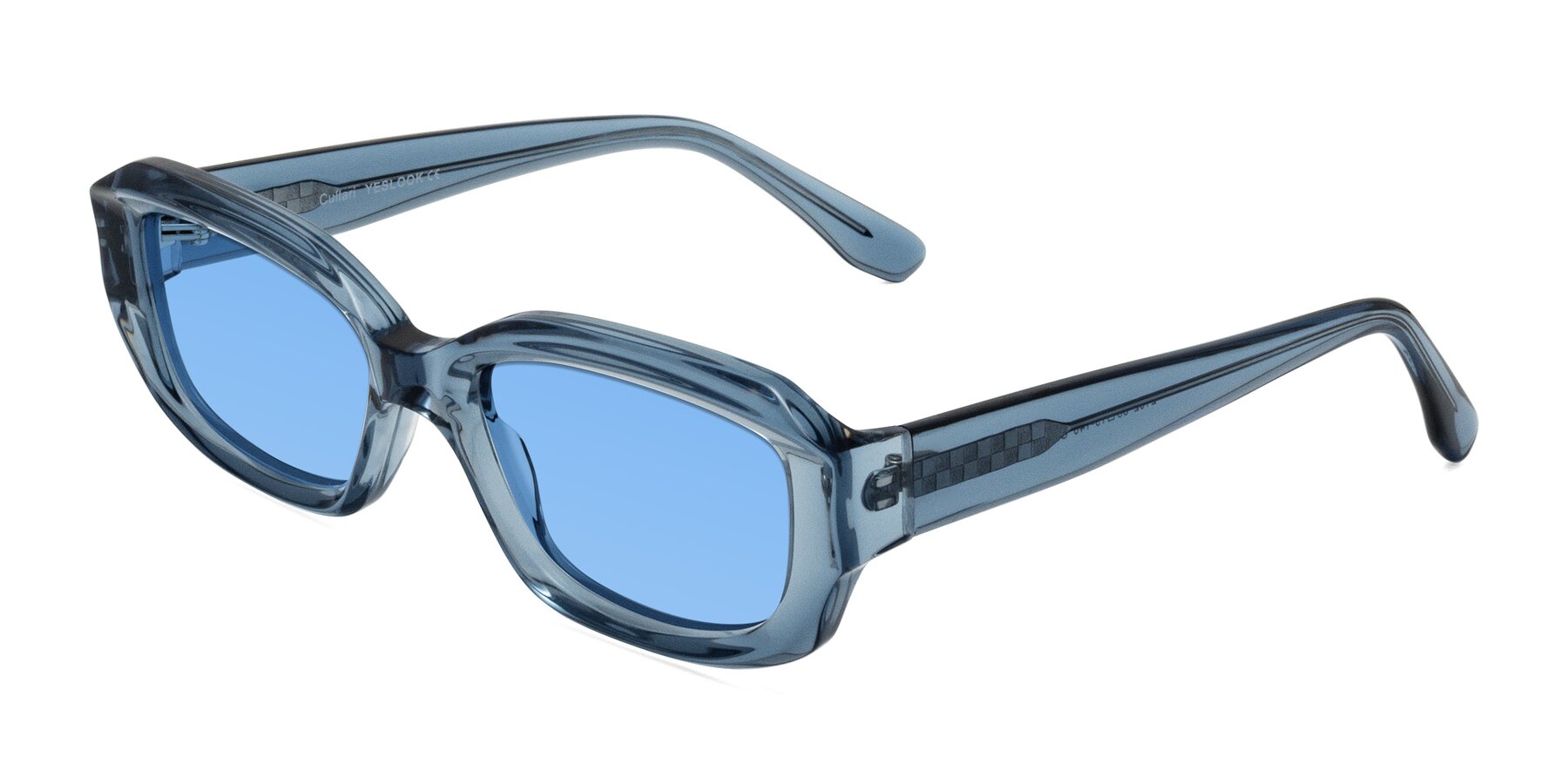 Angle of Cullari in Crystal Blueberry with Medium Blue Tinted Lenses
