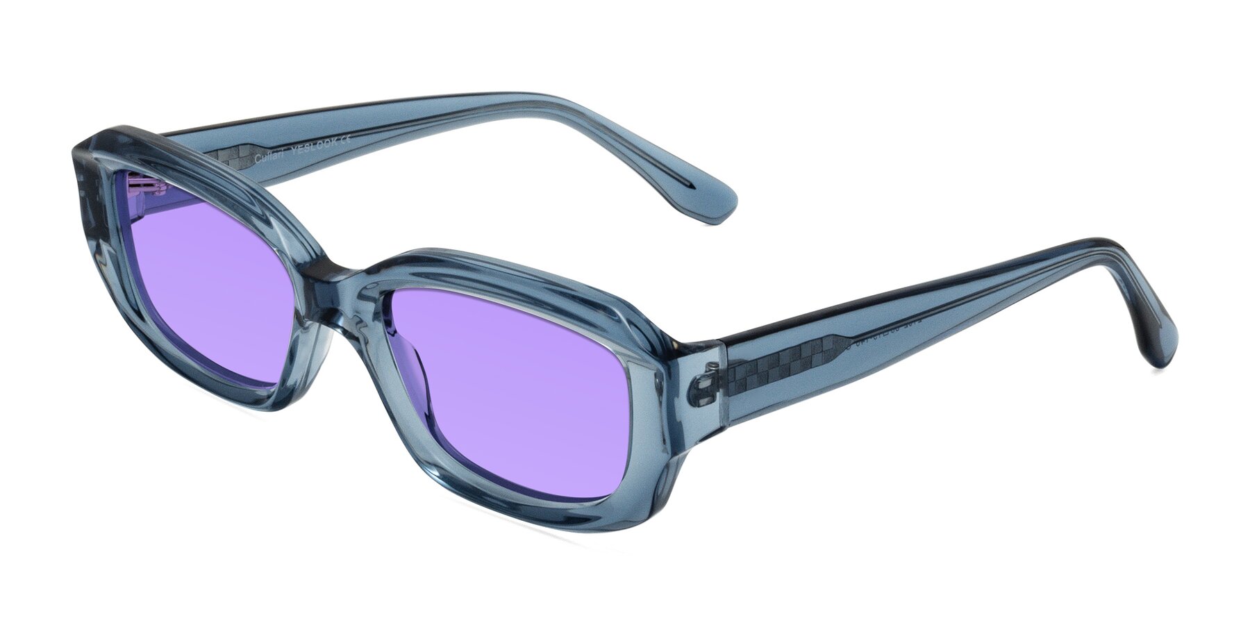 Angle of Cullari in Crystal Blueberry with Medium Purple Tinted Lenses