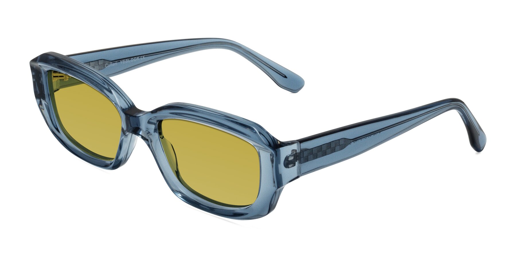 Angle of Cullari in Crystal Blueberry with Champagne Tinted Lenses