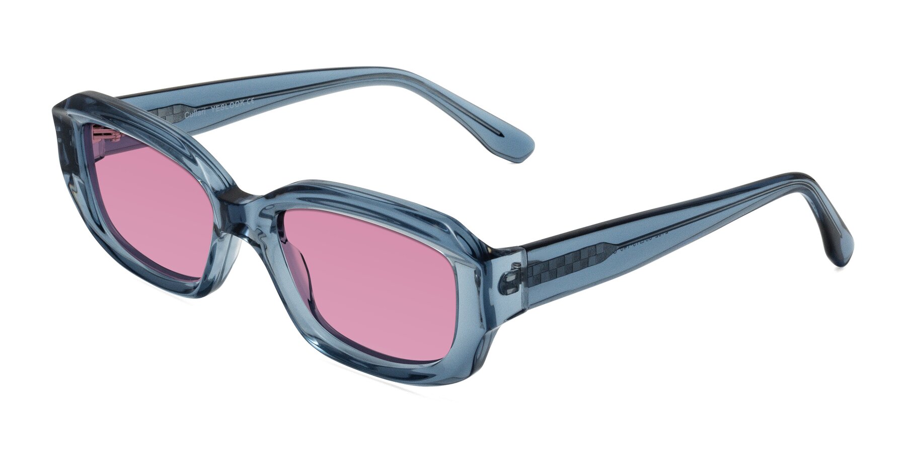 Angle of Cullari in Crystal Blueberry with Medium Wine Tinted Lenses