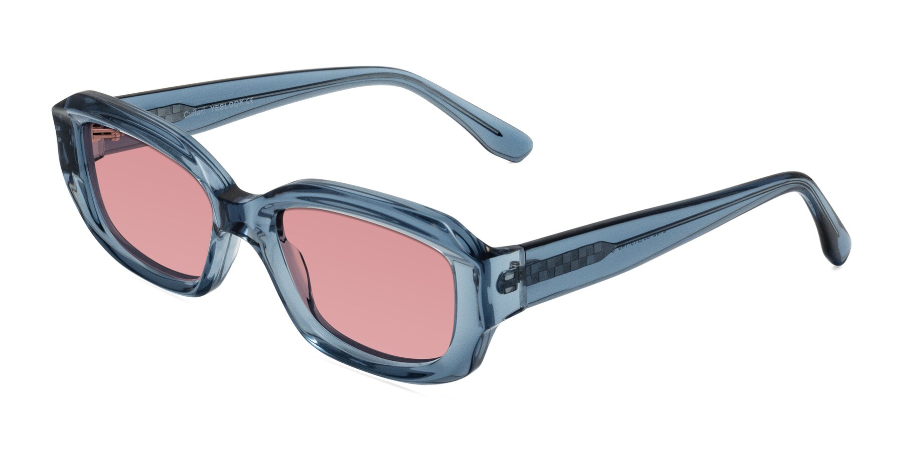 Angle of Cullari in Crystal Blueberry with Medium Garnet Tinted Lenses