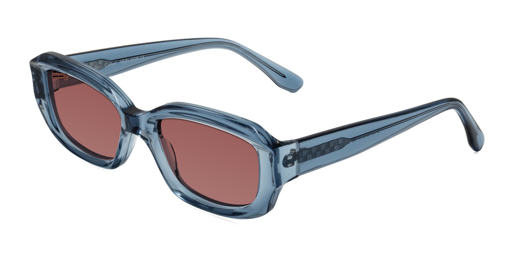 Angle of Cullari in Crystal Blueberry with Garnet Tinted Lenses