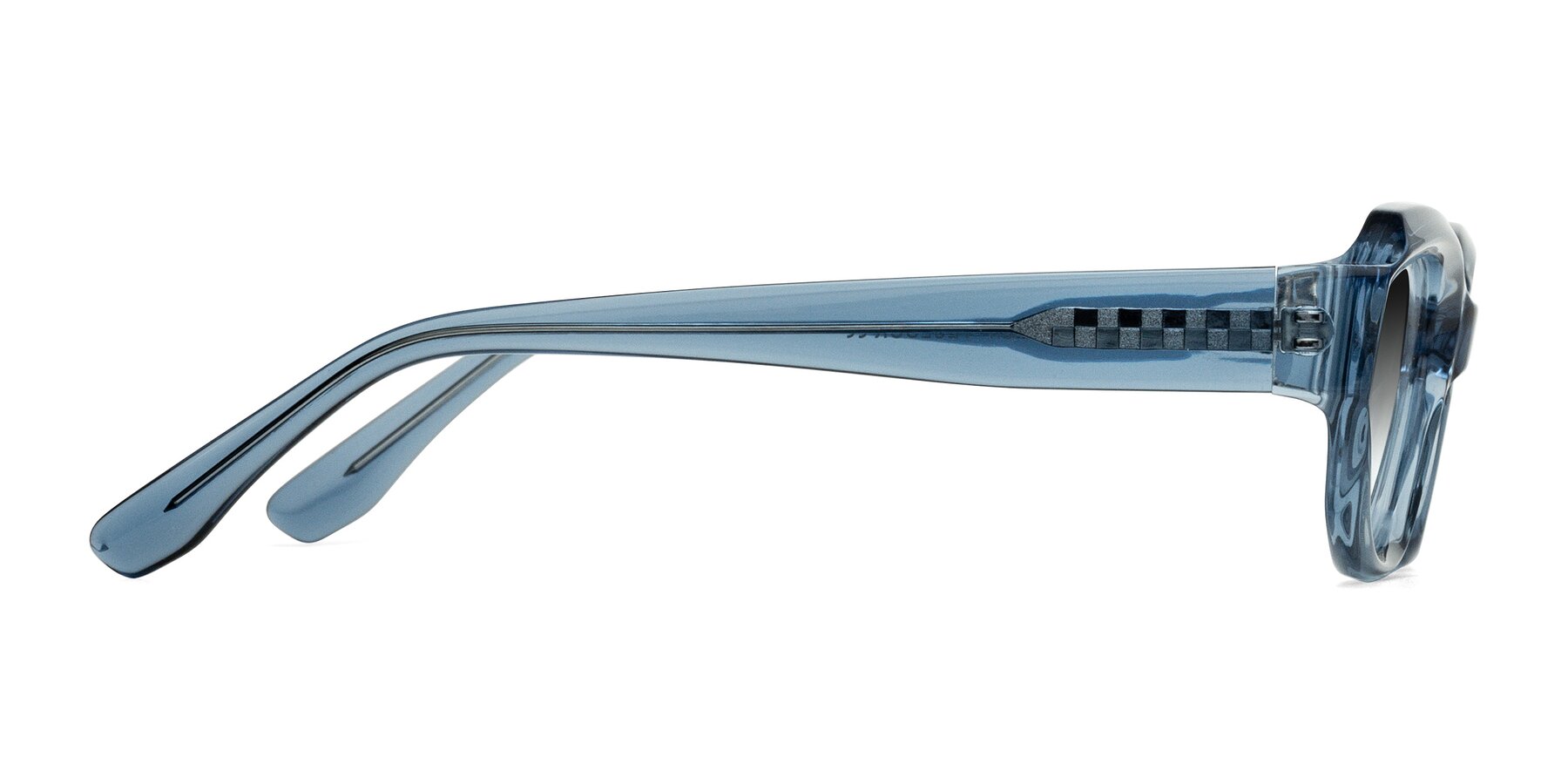 Side of Cullari in Crystal Blueberry with Gray Gradient Lenses