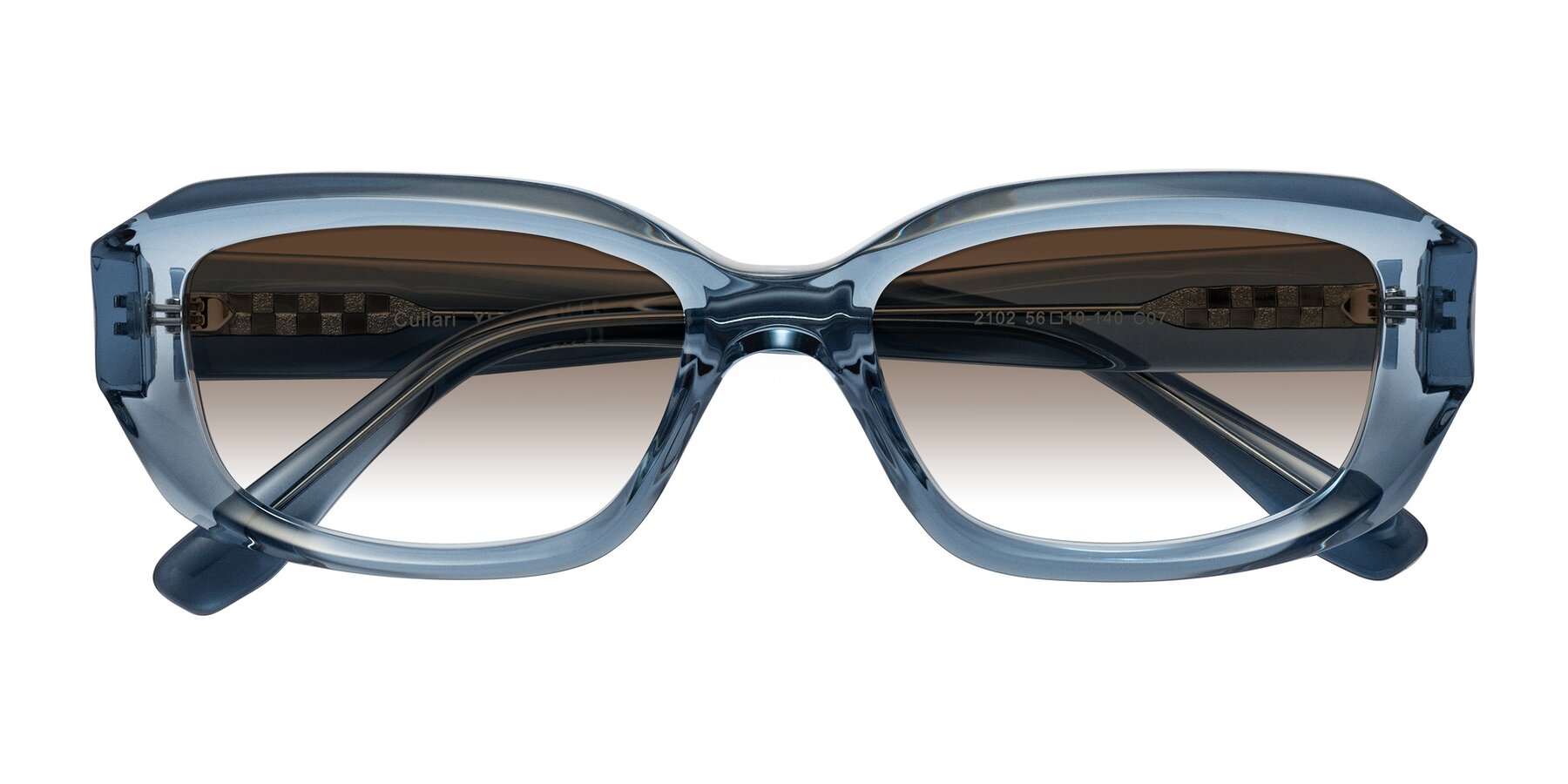 Folded Front of Cullari in Crystal Blueberry with Brown Gradient Lenses