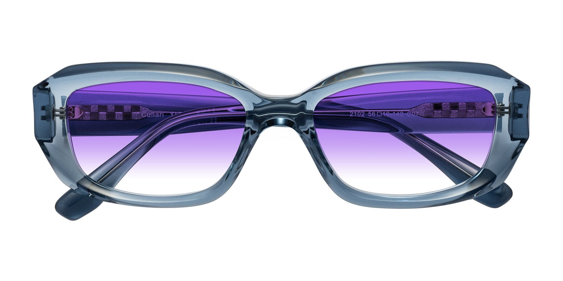 Folded Front of Cullari in Crystal Blueberry with Purple Gradient Lenses