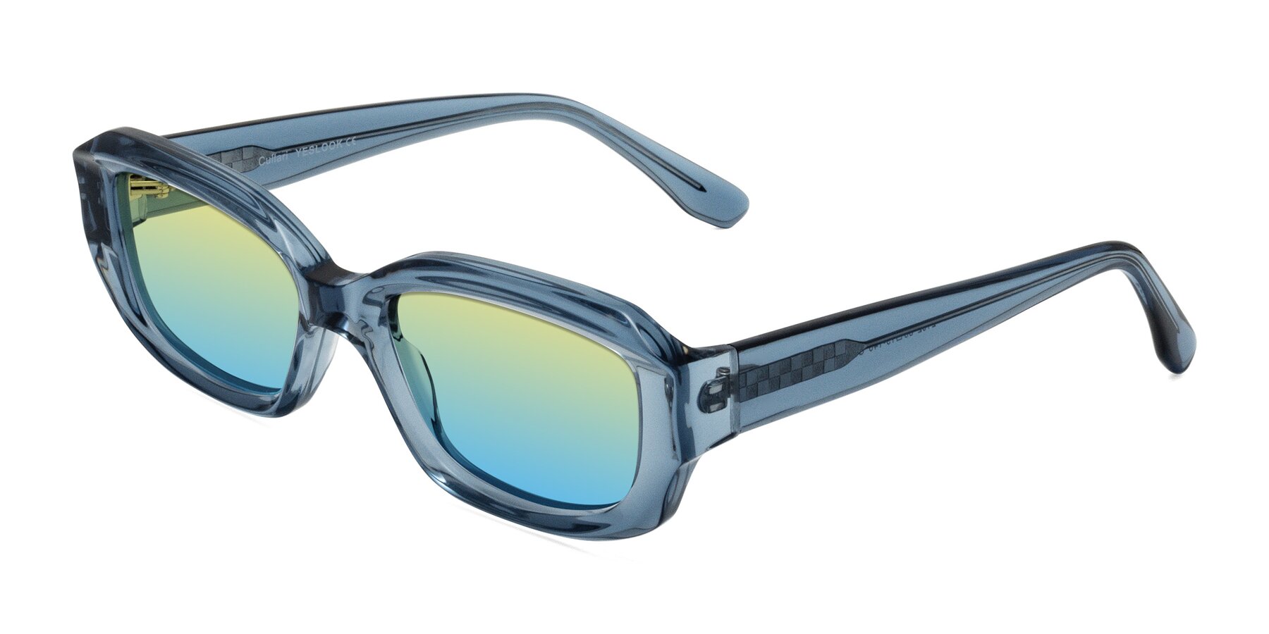 Angle of Cullari in Crystal Blueberry with Yellow / Blue Gradient Lenses