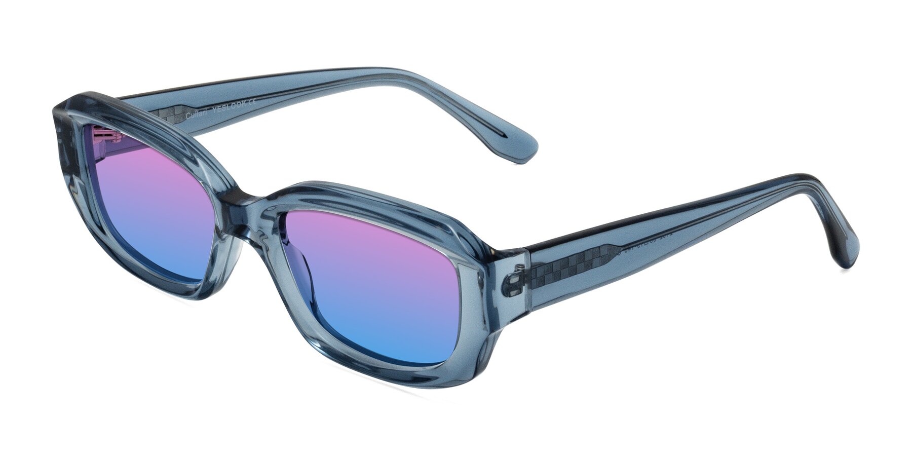 Angle of Cullari in Crystal Blueberry with Pink / Blue Gradient Lenses