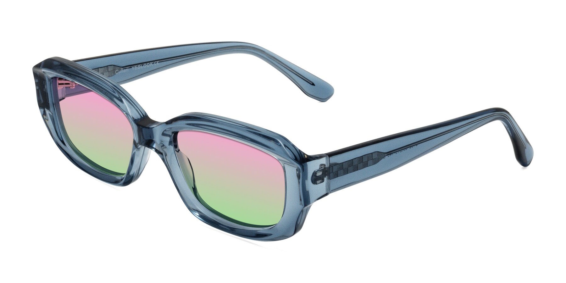 Angle of Cullari in Crystal Blueberry with Pink / Green Gradient Lenses
