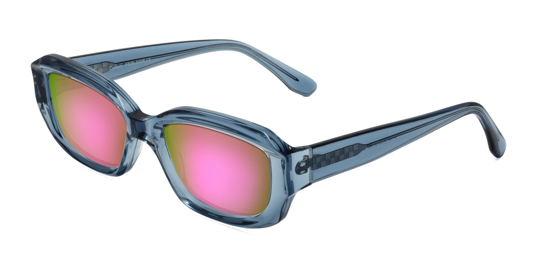 Angle of Cullari in Crystal Blueberry with Pink Mirrored Lenses