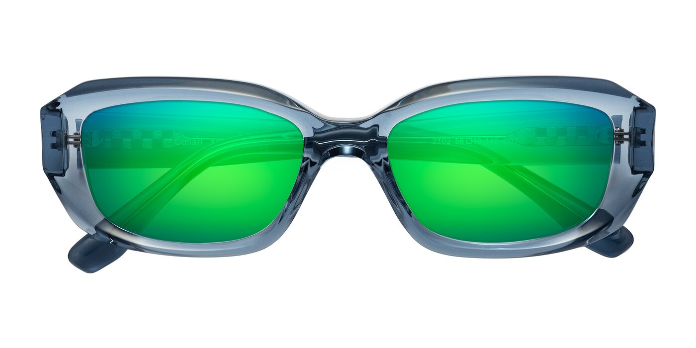 Cullari - Crystal Blueberry Flash Mirrored Sunglasses