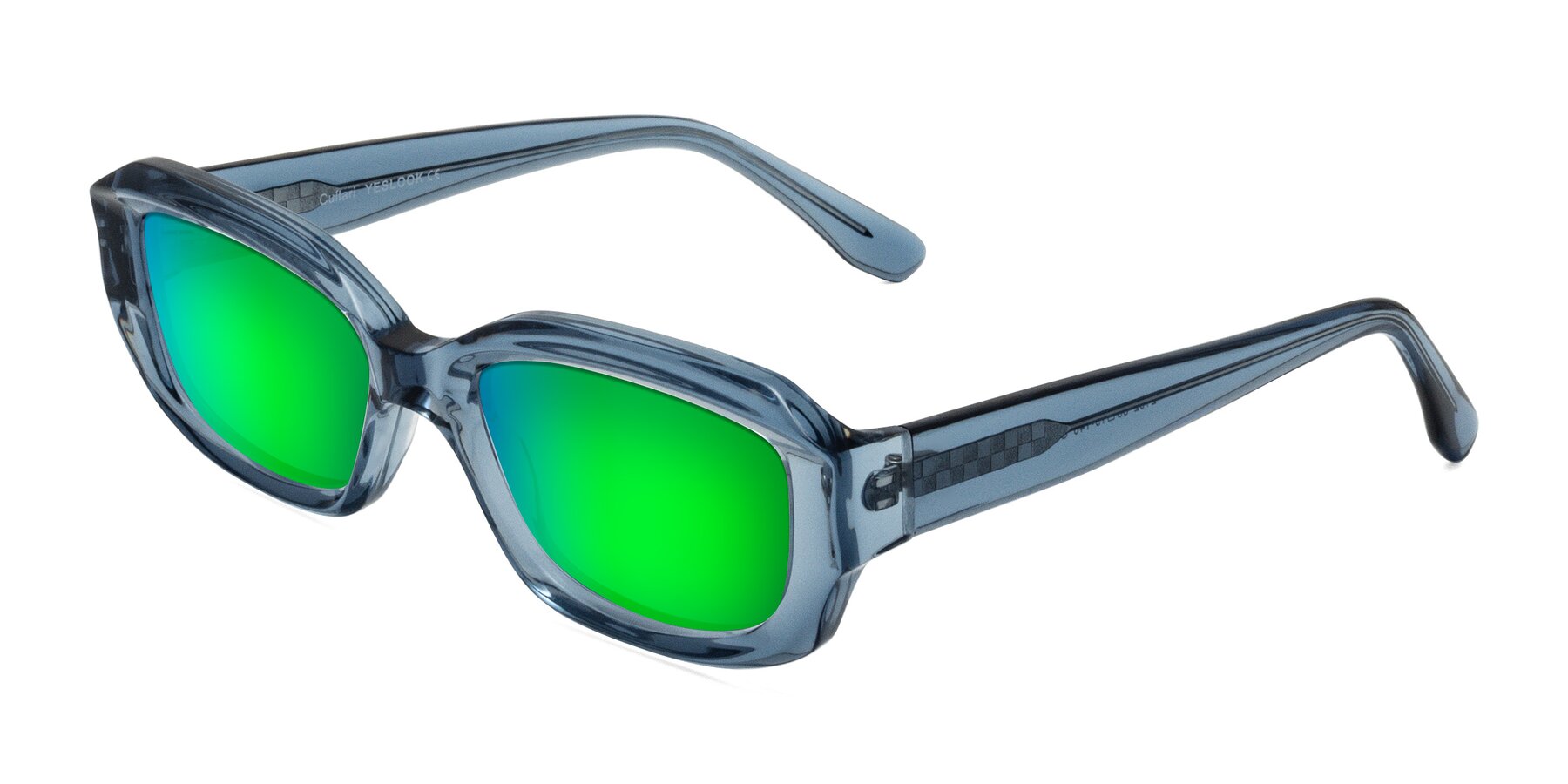 Angle of Cullari in Crystal Blueberry with Green Mirrored Lenses