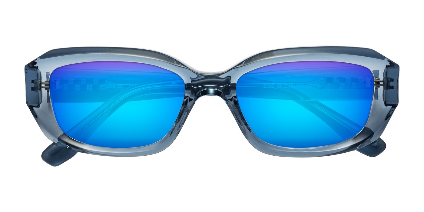 Cullari - Crystal Blueberry Flash Mirrored Sunglasses