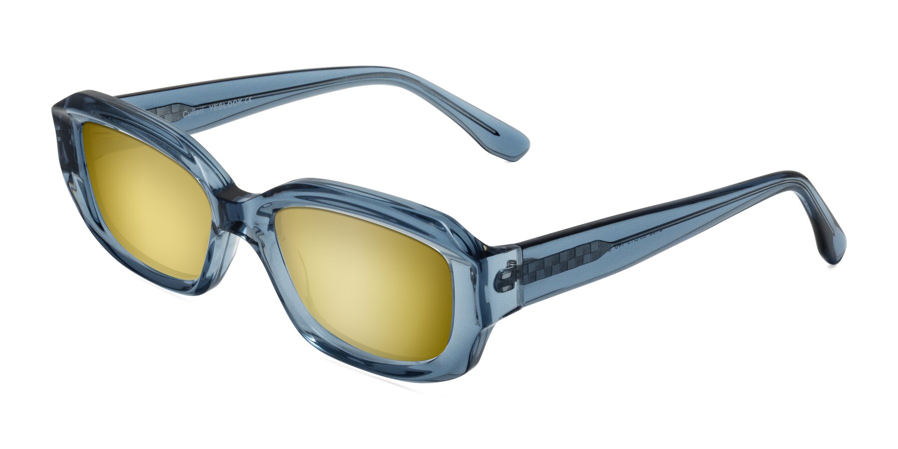 Angle of Cullari in Crystal Blueberry with Gold Mirrored Lenses