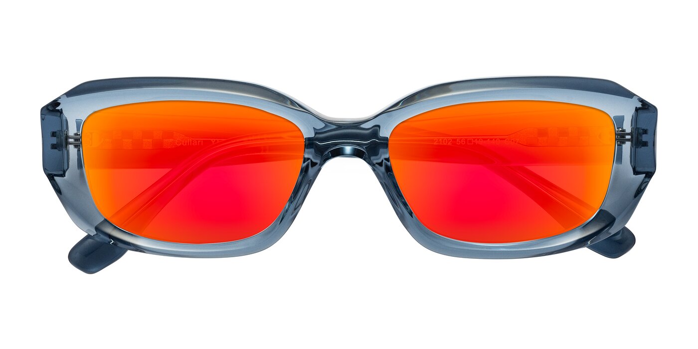 Cullari - Crystal Blueberry Flash Mirrored Sunglasses
