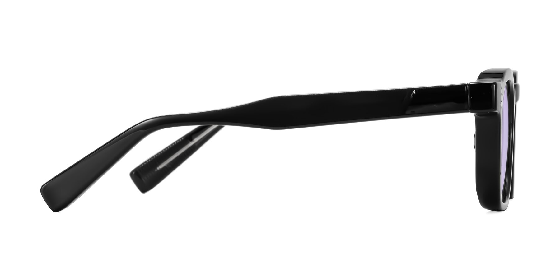 Side of Fingar in Black with Light Purple Tinted Lenses
